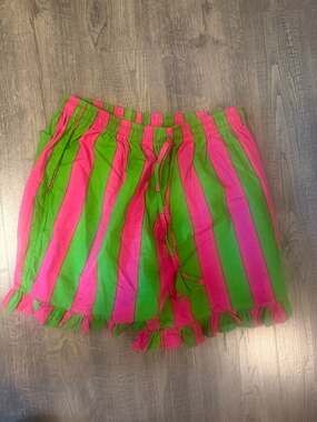 S1OAK Pink and Green Striped Frill Hem Shorts
Kantha shirts brand new